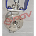 DIN water on/off ac110v electric flange class150lb ball valve v type